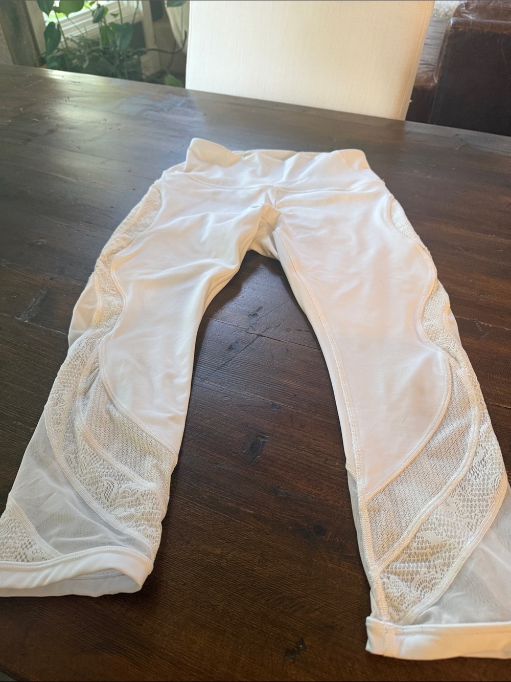 lululemon athletica White Mesh-Panel Leggings